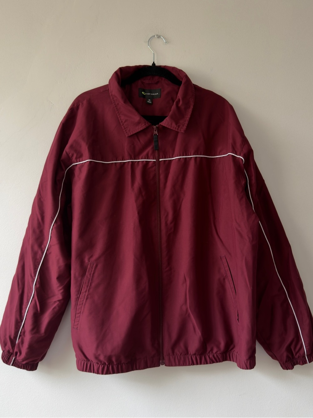 tek gear Burgundy Windbreaker with White Piping